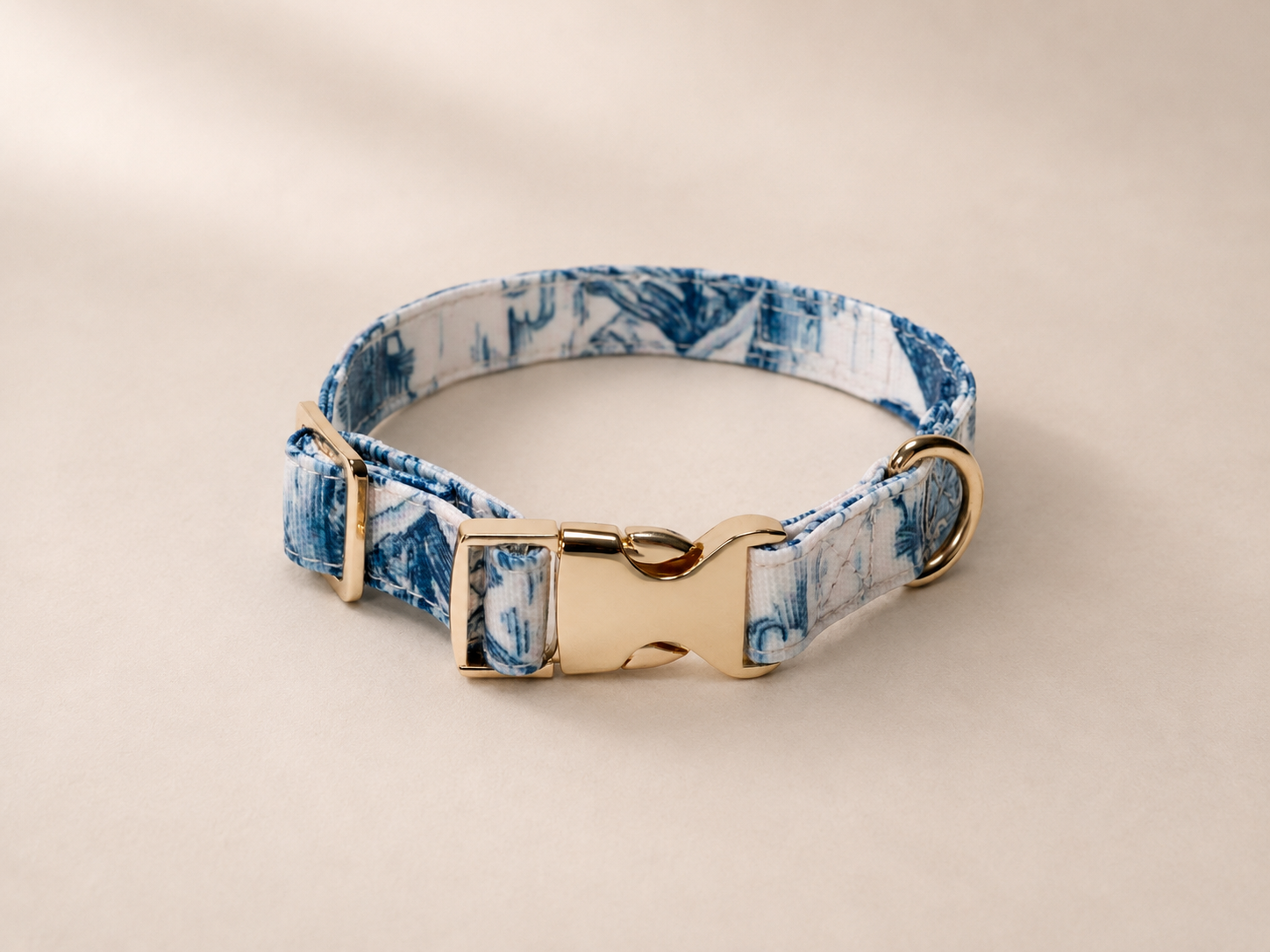 Mia Mor collar and leash flat lay — matching premium set for stylish small dog walks