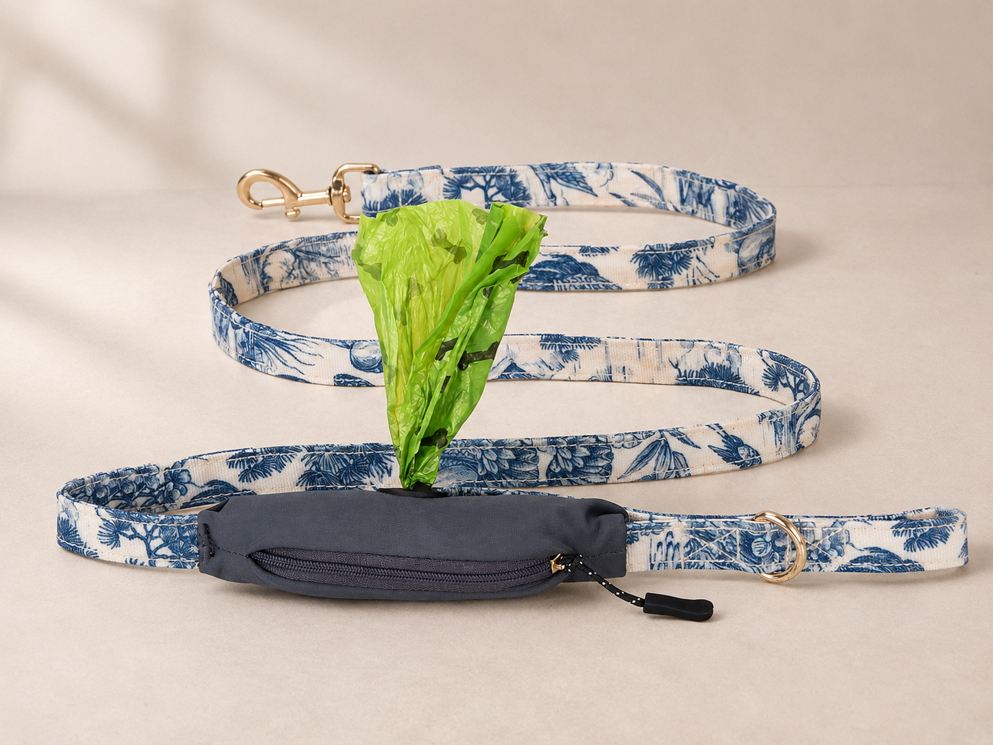 Mia Mor leash and collar on walk — stylish small dog accessories for city life